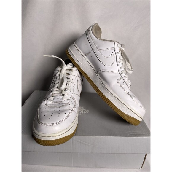 Nike Air Force 1 Shoes Mens Size 8 White Gum Sole Leather DJ2739-100 Classic main image 16
